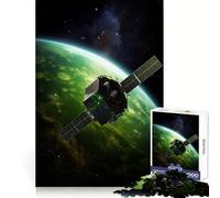 Puzzle de 1000 pièces Satellite dans Une planète Verte pour Adolescents Puzzle Facile à Assembler et à découper pour Les vœux du Père Noël (38x52cm)