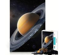 Puzzle de 1000 pièces Saturne avec Anneaux dans l'espace pour Adolescents Jeu de réflexion Cadeau Artistique de qualité supérieure 38x26cm
