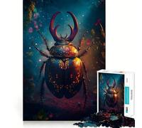 Puzzle de 1000 pièces Scarabée orné en Fleurs pour Adolescents, Jeu de logique et d'éveil, découpe précise, pour Les vœux du Père Noël (50x75cm)