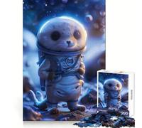 Puzzle de 1000 pièces Sceau Cosmonaute dans l'espace pour Adolescents, Jeu de logique et de Train, décoration Murale légère et relaxante aux découpes Lisses (38x26cm)