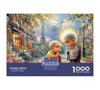 Puzzle de 1000 pièces « Scène de Moine à Paris », Jeune Fille Chantant des Sutras dans Un Jardin, Jeu éducatif pour Adultes, défi de Haut Niveau, 52 x 38 cm