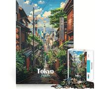 Puzzle de 1000 pièces Scène de Rue de Tokyo Pièces aux découpes nettes Jeu de développement cognitif Moment de Calme et de Divertissement Décoration de Noël (50x75cm)
