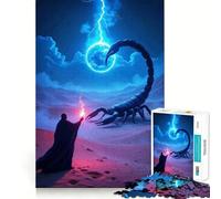 Puzzle de 1000 pièces Scorpion Magicien et éclair dans Le désert Un Exercice Mental Amusant,des pièces précises et sans Couture,Un Moyen captivant de Passer Le Temps (38x52cm)