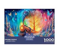Puzzle de 1000 pièces Seasons Clover Impossible Hard Challenge - Train coloré en Papier recyclé pour décoration Murale (38 x 26 cm)