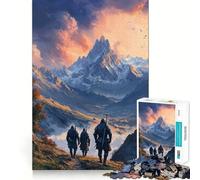 Puzzle de 1000 pièces Sentier de Montagne au Coucher du Soleil pour Adultes, idéal pour développer la logique et soulager l'anxiété Découpe précise Cadeau élégant (38x52cm)