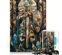 Puzzle de 1000 pièces Sentinelle en vitrail pour Adultes et Adolescents, Jeu cognitif, Loisir Amusant, Motif à Assembler, Cadeau Festif 38x52cm