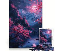 Puzzle de 1000 pièces Serene Neon Nights pour Adolescents, Puzzle Facile à Assembler, Loisirs, découpe soignée, Cadeau de Noël (38x52cm)