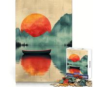 Puzzle de 1000 pièces Sérénité au coucher du soleil sur le lac pour adolescents un jeu d’exercice mental relaxant et stimulant idéal pour s’assembler et s’inspirer de la liste de souhaits du Père Noël