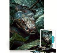 Puzzle de 1000 pièces Serpent caché dans Les Feuilles pour Adolescents stimule la mémoire, Calme et apaisant, Un Cadeau de qualité supérieure (50x75cm)