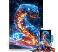 Puzzle de 1000 pièces Serpent Cyberpunk Néon pour Adolescents, Jeu intellectuel, Moments de Partage, découpe de qualité, Cadeau mémorable (50x75cm)
