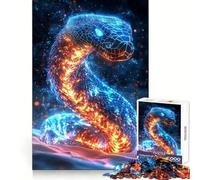 Puzzle de 1000 pièces Serpent Cyberpunk Néon pour Adolescents, Jeu intellectuel, Moments de Partage, découpe de qualité, Cadeau mémorable (50x75cm)