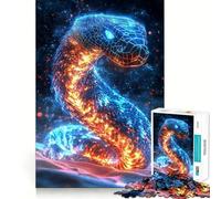 Puzzle de 1000 pièces Serpent Cyberpunk Néon pour Adolescents Stimulation de la mémoire Design apaisant et Amusant Cadeau élégant (38x26cm)