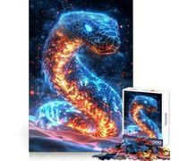 Puzzle de 1000 pièces Serpent Cyberpunk Néon pour Adolescents Stimulation de la mémoire Design apaisant et Amusant Cadeau élégant (38x26cm)
