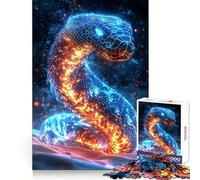 Puzzle de 1000 pièces Serpent Cyberpunk Néon pour Adultes Jeu de Concentration et de réflexion Amusant et Silencieux Bords serrés Cadeau de Noël (38x52cm)