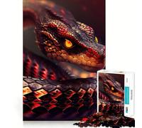 Puzzle de 1000 pièces Serpent de Feu Rouge pour Adultes, Jeu de réflexion, Passe-Temps la Maison, Bords Nets, Joli Cadeau (38x52cm)