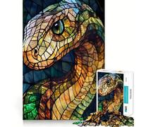 Puzzle de 1000 pièces Serpent en vitrail pour Adultes, Jeu d'esprit Amusant et décontracté, découpe de précision, Cadeau Artistique 38x52cm