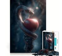 Puzzle de 1000 pièces Serpent et Pomme dans Un Jardin Sombre pour Adolescents renforcez Vos Liens familiaux, Bords précis, Cadeau attentionné (38x26cm)