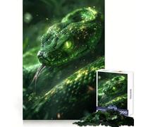 Puzzle de 1000 pièces Serpent néon Vert pour Adultes et Adolescents, Jeu de réflexion Amusant à Partager, découpe soignée, Cadeau Exceptionnel (38x26cm)