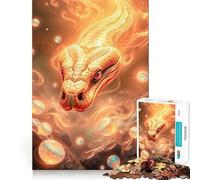 Puzzle de 1000 pièces Serpent Opale en Pierre, pour Adultes, défi cérébral, Jeu d'intérieur, pièce d'art aux découpes précises (38x26cm)