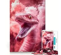 Puzzle de 1000 pièces Serpent Rose avec fumée pour Adultes, idéal pour stimuler la mémoire, Passe-Temps à la Maison, décoration Murale (38x26cm)