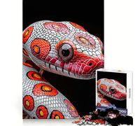 Puzzle de 1000 pièces Serpent Rouge et Blanc pour Adolescents Développe la mémoire Confortable et Relaxant Découpe Ferme Cadeau Festif (50x75cm)