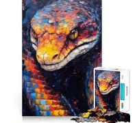 Puzzle de 1000 pièces Serpent sur Palette pour Adolescents, idéal pour se ressourcer et Passer des Moments de sérénité Découpe Lisse et élégante (38x52cm)