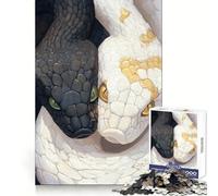Puzzle de 1000 pièces Serpents Noirs et Blancs pour Adolescents Favorise la Concentration, améliore Le Calme et distrait Cadeau mémorable (38x26cm)