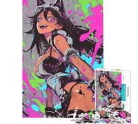 Puzzle de 1000 pièces Servante d'anime avec Oreilles de Chat Jeu Impossible Difficile et Stimulant mais Amusant et Humoristique pour Les 14 Ans et Plus (50x75cm)
