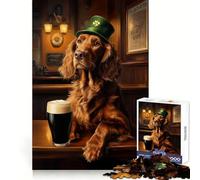Puzzle de 1000 pièces Setter Irlandais dans Un pub pour la Saint-Patrick, idéal pour Les Adolescents Un Jeu Stimulant et Relaxant à Assembler, Un Cadeau attentionné 38x52cm