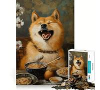 Puzzle de 1000 pièces Shiba Inu Ramen Noodles pour Adolescents Jeu de logique et de Relaxation Objet de Collection Haut de Gamme 38x26cm