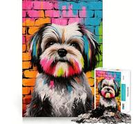 Puzzle de 1000 pièces Shih Tzu Graffiti pour Adolescents Souvenirs, Amélioration, Esprit Calme, Art Découpé, Collection 50x75cm