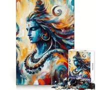 Puzzle de 1000 pièces Shiva, Dieu Hindou, pour Adultes Soulagement du Stress Découpe précise Cadeau du Père Noël 38x26cm
