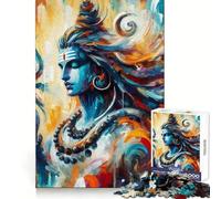 Puzzle de 1000 pièces Shiva, Dieu Hindou, pour Adultes Un Jeu Intelligent et Silencieux, aux découpes précises, Un Cadeau Original 38x52cm