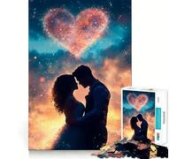 Puzzle de 1000 pièces Silhouette Couple Amoureux pour Adolescents Jeu Intelligent pour Partager Un Moment de complicité Assemblage d'une Image Pièce d'art 38x52cm