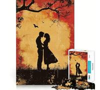 Puzzle de 1000 pièces Silhouette Couple Coucher de Soleil pour Adultes, Sharp Logic, Jouet de Loisirs pour la Maison, découpe précise, 38x26cm