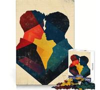 Puzzle de 1000 pièces Silhouette Couple Queer Qui s'embrasse, pour Adolescents, Jeu de logique, léger et Relaxant, découpe précise, Cadeau Classique 50x75cm