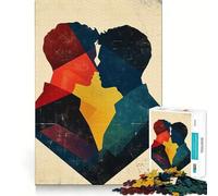 Puzzle de 1000 pièces Silhouette Couple Queer Qui s'embrasse, pour Adolescents, Jeu de logique, léger et Relaxant, découpe précise, Cadeau Classique 50x75cm