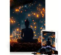 Puzzle de 1000 pièces Silhouette de Bouddha pour Adolescents Souvenirs, Amélioration, Calme et Esprit Clair Pièce de Collection Art 38x26cm