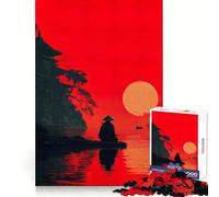 Puzzle de 1000 pièces Silhouette de Coucher de Soleil de samouraï pour Adolescents idéal pour stimuler la mémoire et Passer Un Moment de sérénité (50x75cm) Cadeau d'anniversaire de qualité supérieure