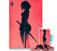 Puzzle de 1000 pièces Silhouette de Femme samouraï pour Adolescents Jeu Intelligent pour Partager Un Moment de complicité Assemblage d'une œuvre d'art 38x26cm