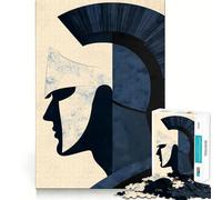 Puzzle de 1000 pièces Silhouette de Guerrier Spartiate pour Adultes, Jeu Intelligent Anti-Stress, Motif à Assembler, Surprise de Noël 50x75cm