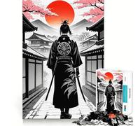 Puzzle de 1000 pièces Silhouette de Samouraï pour Adolescents, Jouet Mental Anti-Stress, découpe de qualité supérieure, Cadeau Exquis (38x52cm)