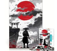 Puzzle de 1000 pièces Silhouette de samouraï pour Adolescents Stimule la mémoire, apaisement, évasion, Motif à Assembler, Surprise chaleureuse (38x52cm)