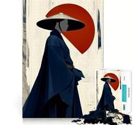 Puzzle de 1000 pièces Silhouette de Samouraï pour Adultes Améliore la mémoire Paisible et Amusant Bords Nets pour Les fêtes (38x52cm)