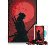 Puzzle de 1000 pièces Silhouette de samouraï pour Adultes et Adolescents Se Souvenir, Construire Lentement, apprécier, découpe précise, œuvre d'art à Collectionner (38x52cm)