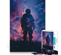 Puzzle de 1000 pièces Silhouette de Soldat Galactique pour Adolescents Jeu d'exercice Mental Design apaisant Cadeau précieux Assembler (38x52cm)