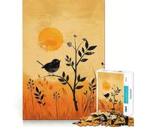 Puzzle de 1000 pièces Silhouette d'oiseau au Coucher du Soleil pour Adolescents Jeu de logique Solide Découpe de précision pour Les vœux du Père Noël 50x75cm