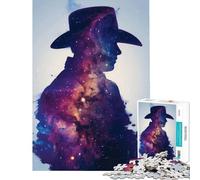 Puzzle de 1000 pièces Silhouette Galaxie Cowboy Jeu addictif pour cultiver la Patience et se détendre Idéal comme Cadeau ou Jouet (Dimensions 38x26cm)