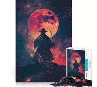 Puzzle de 1000 pièces Silhouette Galaxie Samouraï pour Adolescents Jeu Intelligent Jeu de Groupe Décoration Murale à Assembler (38x52cm)