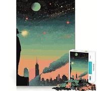 Puzzle de 1000 pièces Silhouette Homme dans l'espace pour Adolescents Jeu Intelligent pour Passer du Temps Ensemble Assemblage d'image Pièce d'art 38x26cm